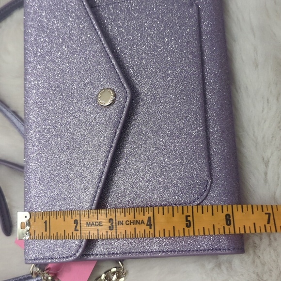 KATE SPADE Tinsel Flap Glitter Crossbody Purse in Lilac Frost ~ NWT - Picture 13 of 13
